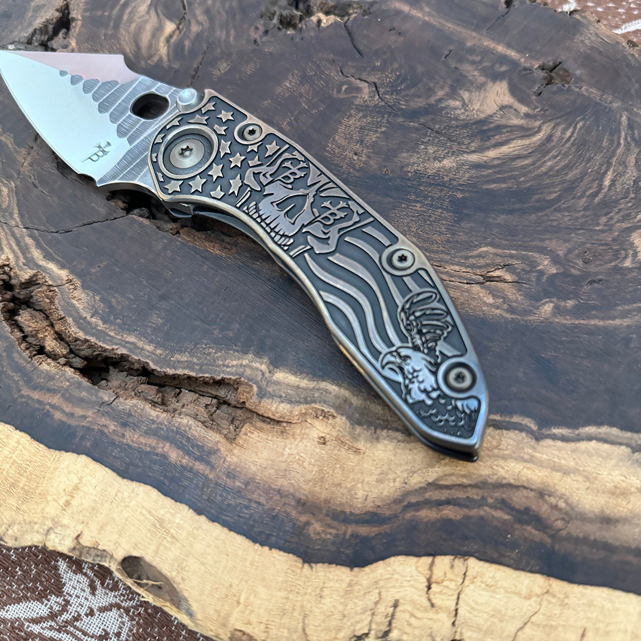 Borka Blades Ti2Designs Stitch Patriot Titanium Handle Satin