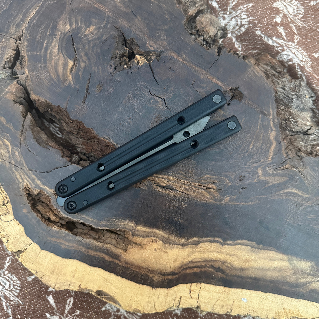 Squid Industries CCKS Krake Raken V3 Balisong Tanto Inked Black