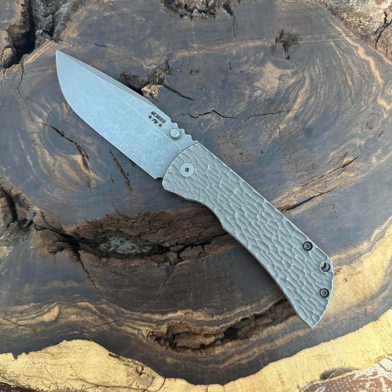 McNees Knives PM MAC 2 3.5 Gen 2 Matte Jigged Titanium Handle