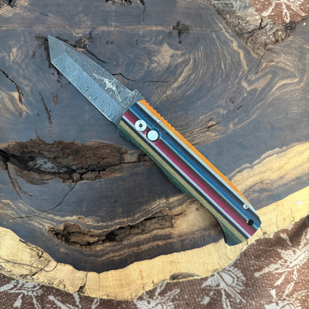 Pro-Tech Emerson CQC7 Auto Tanto Mexican Blanket Unique Micarta