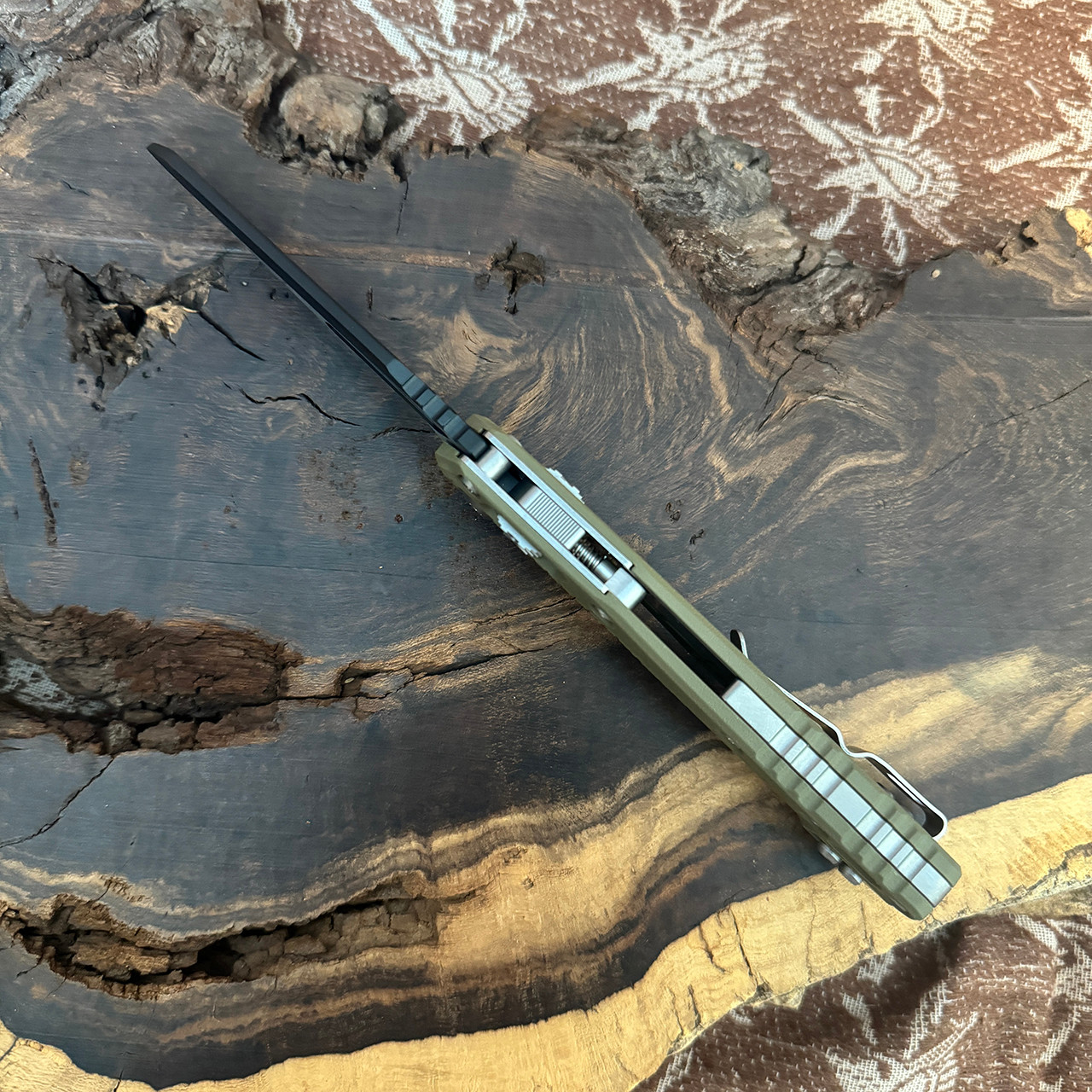 Microtech MSI RAM-LOK S/E OD Green Polymer Handles Black Serrated