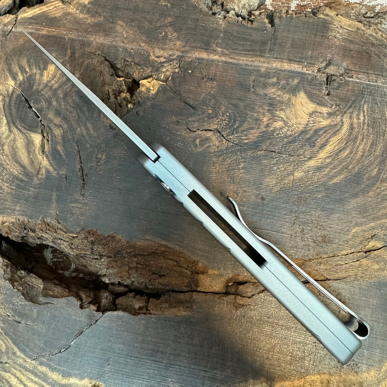 Pro-Tech Newport 3D Wave Grey Handle Stonewash Blade 3436-GREY