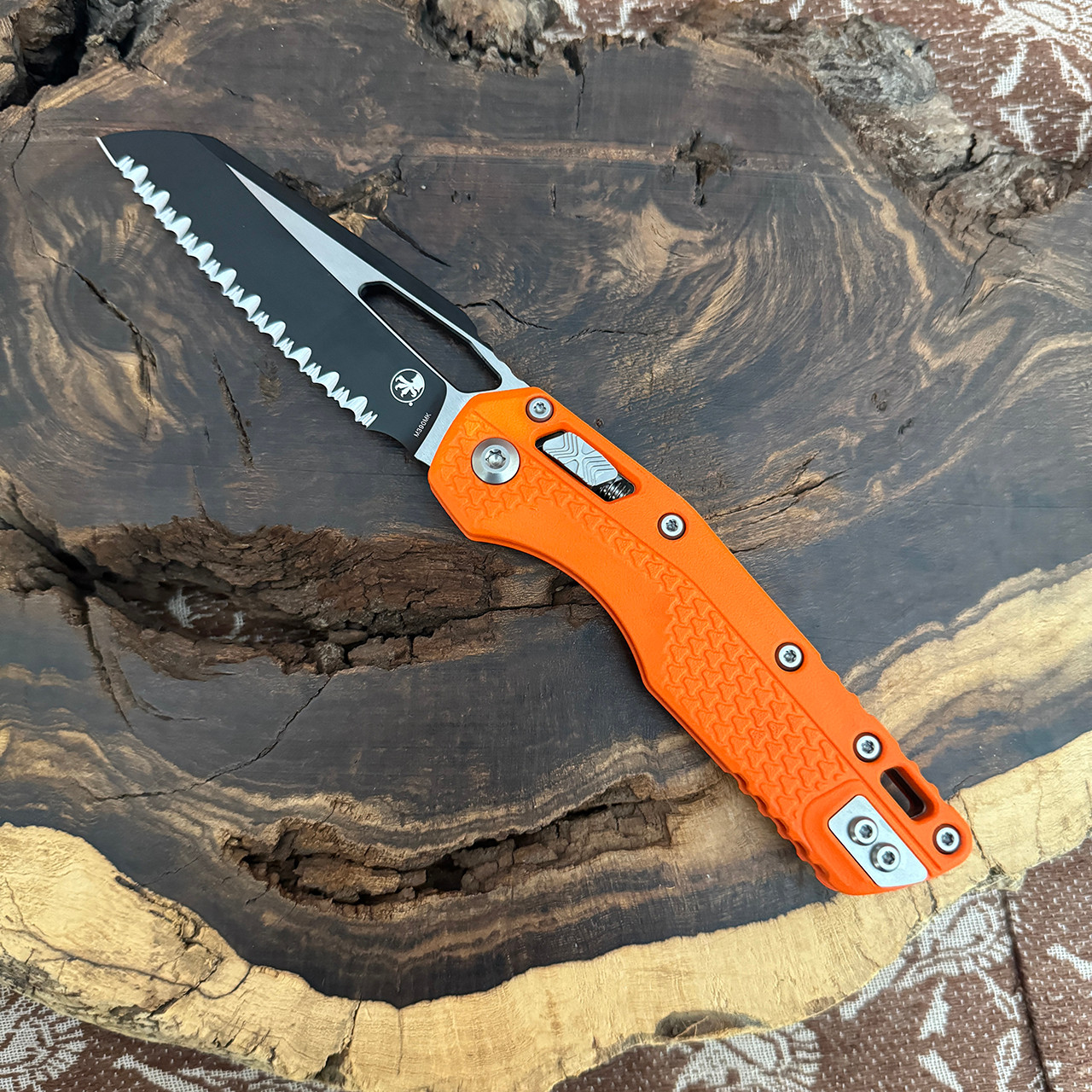 Microtech MSI RAM-LOK S/E Orange Tri-Grip Polymer Full Serrated