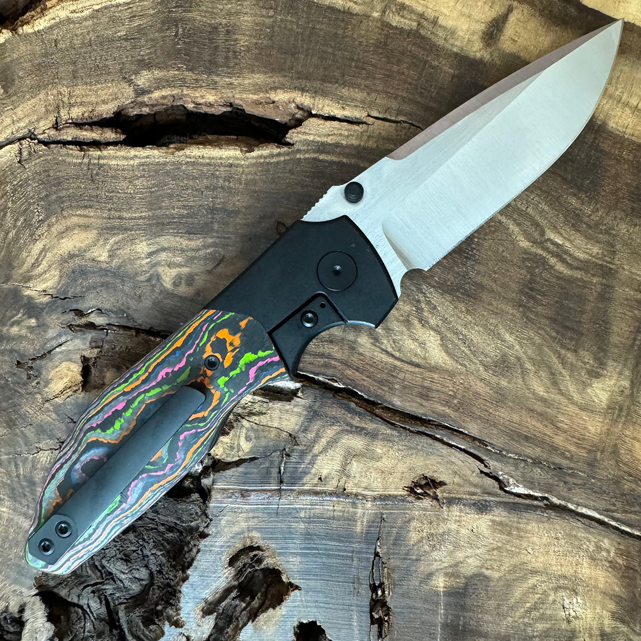 Kirby Lambert X Kaviso Raine Frame Lock Black Titanium Handle w