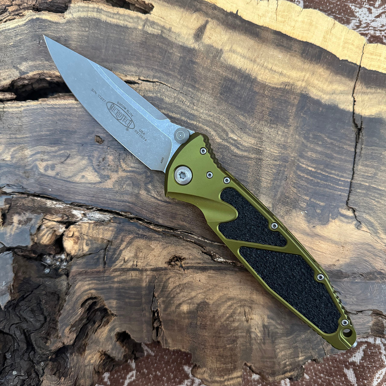 Microtech Socom Elite Manual S/E OD Green Apocalyptic Standard 160