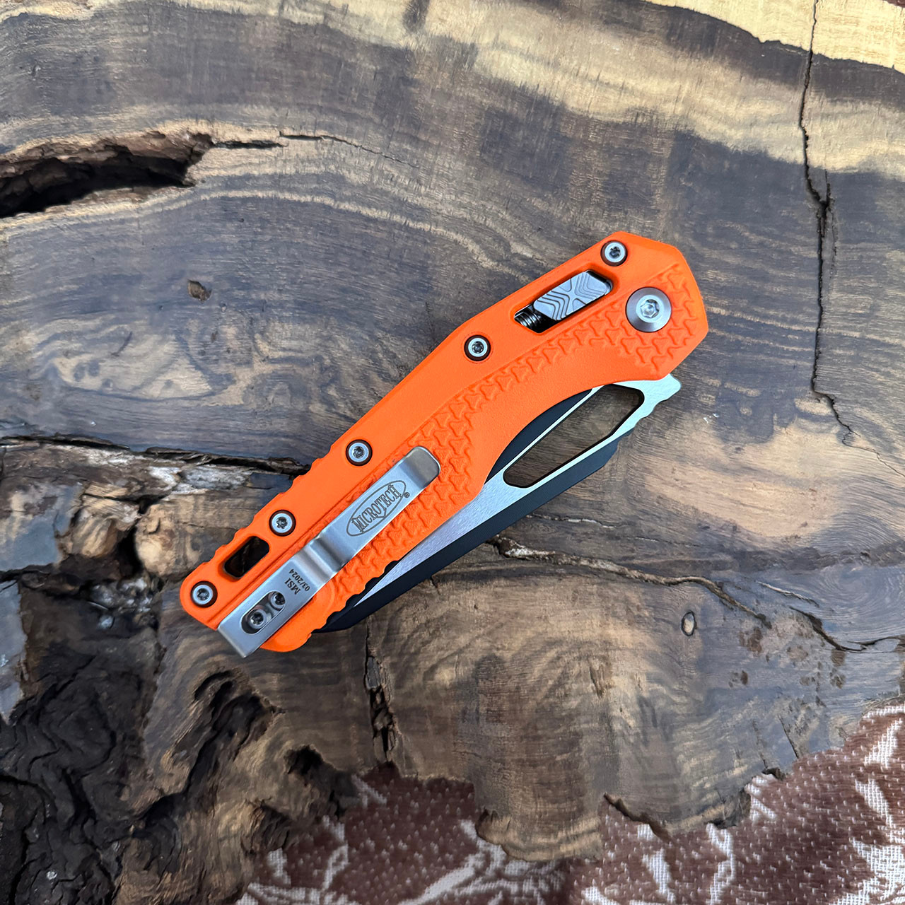 Microtech MSI RAM-LOK S/E Orange Polymer Handles Black Serrated
