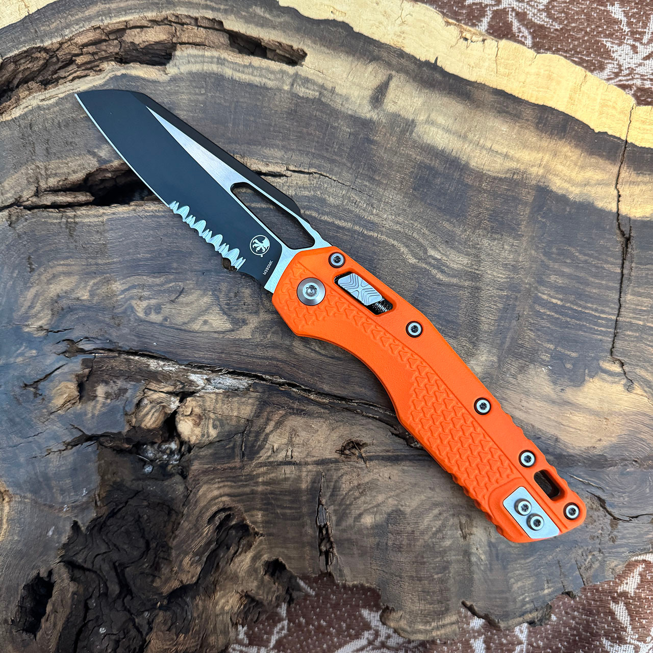Microtech MSI RAM-LOK S/E Orange Polymer Handles Black Serrated