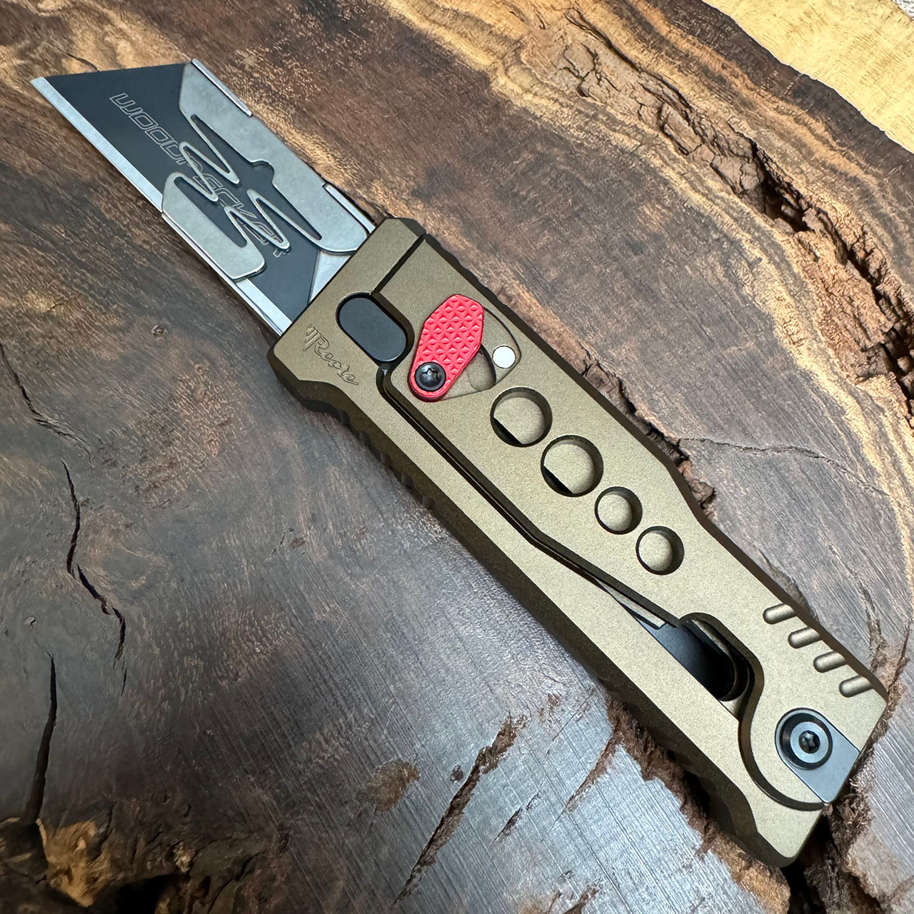 Reate EXO-U Utility Gravity Knife Copper Aluminum Speed Hole