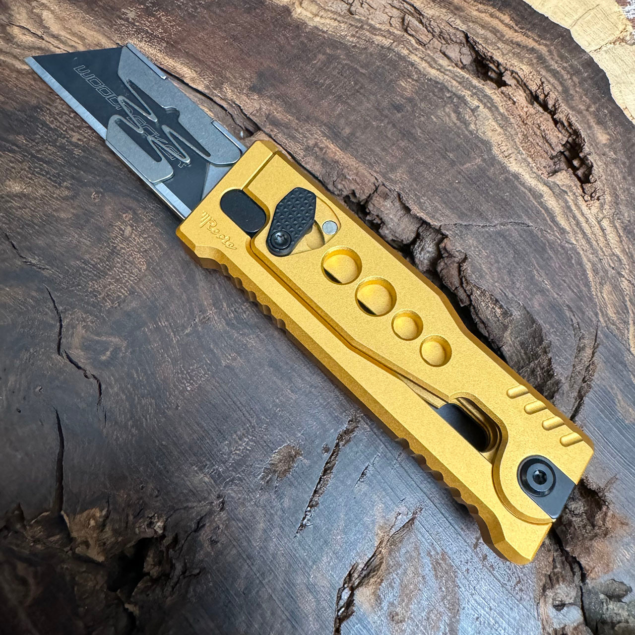 Reate EXO-U Utility Gravity Knife Yellow Aluminum Speed Hole ...