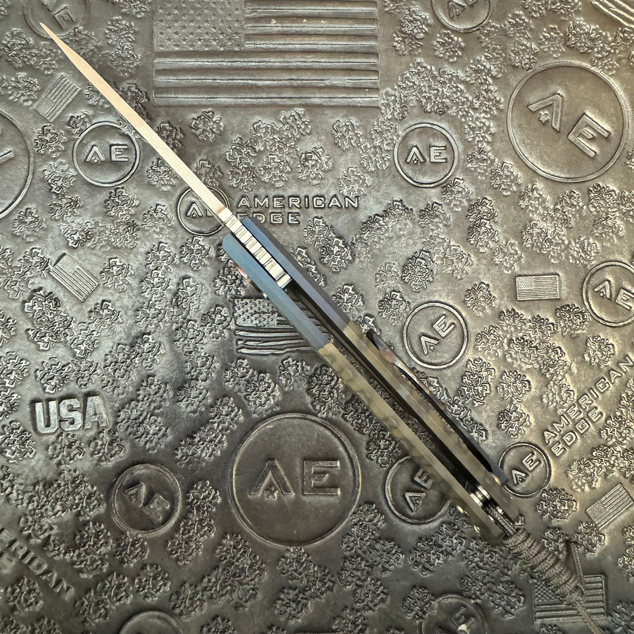 Harm Edged Tools Custom Resistor Frame Lock Flamed Titanium Handle Hand ...