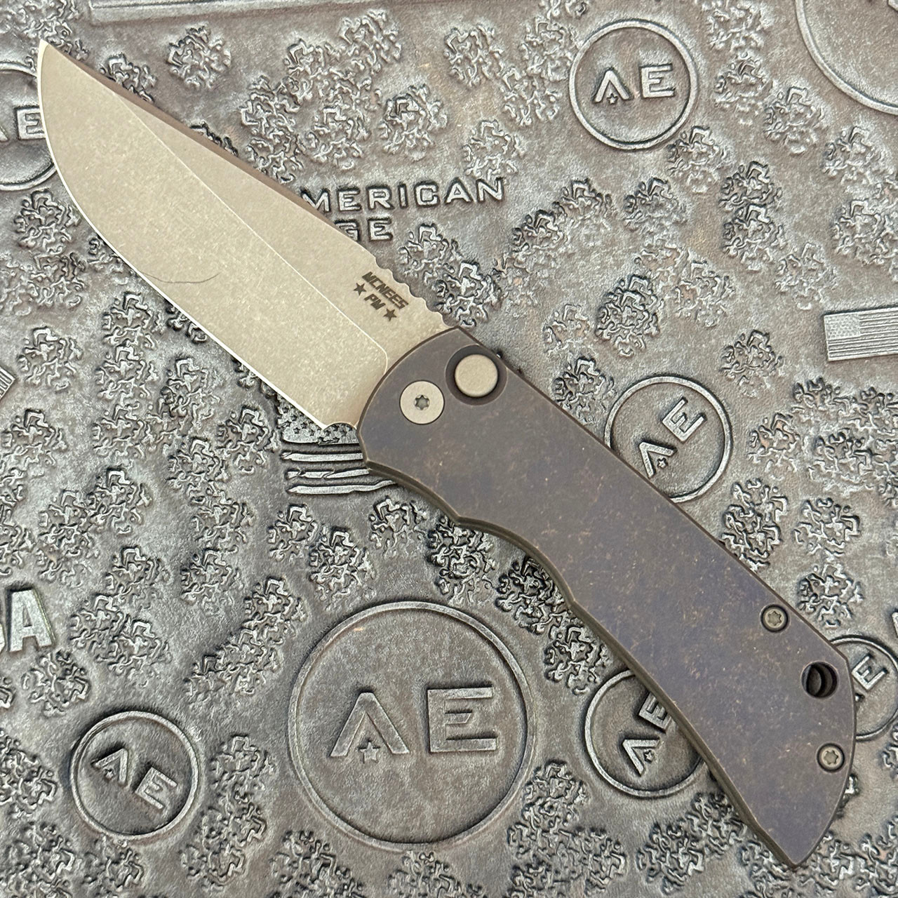 McNees Knives MAC 2 AutoMac Atomic Purple Bronze Titanium Handle