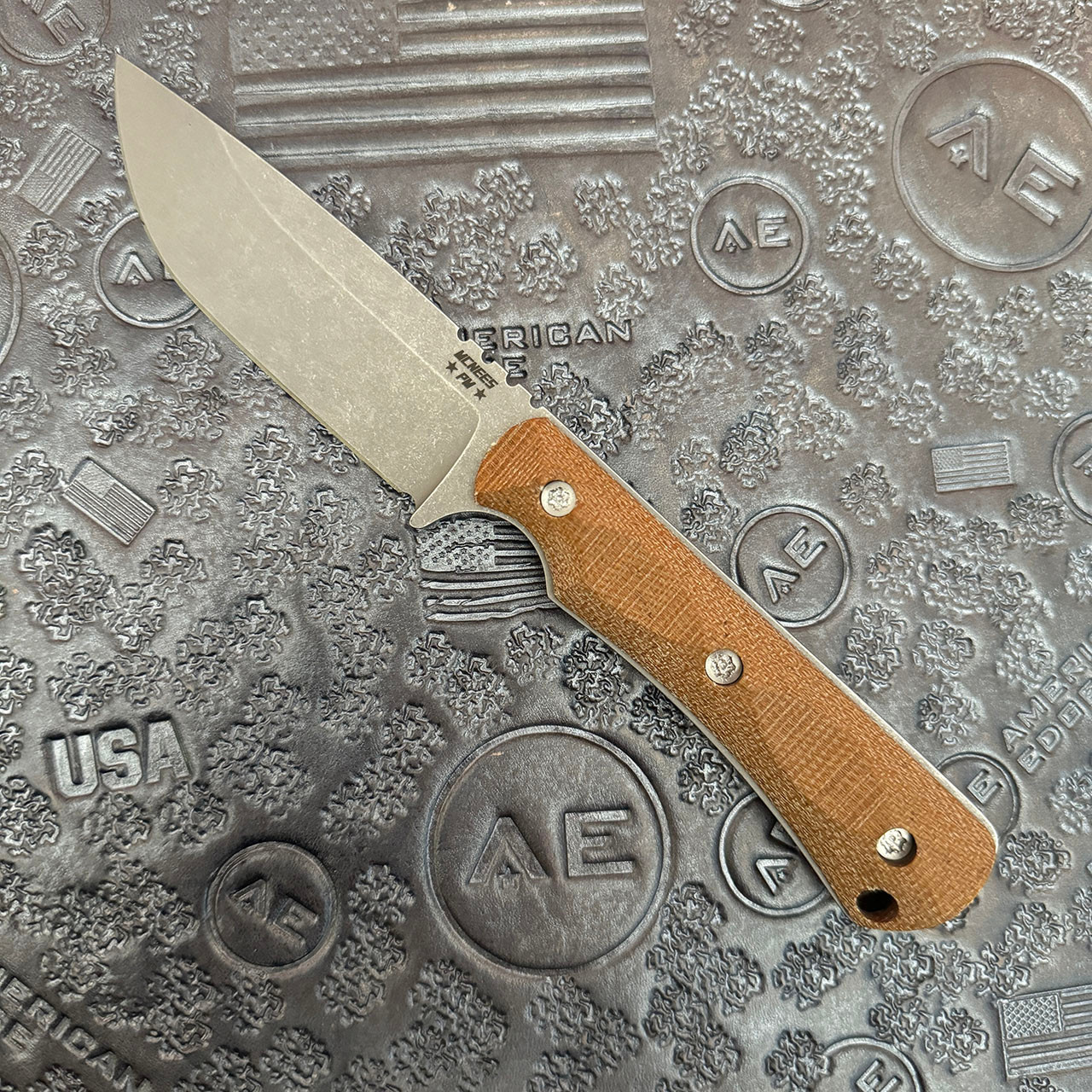 McNees Knives Ridge Runner Atomic Coyote Micarta Handle Atomic