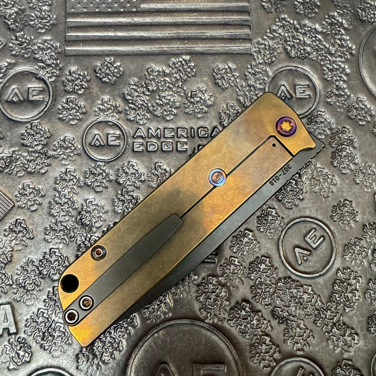 Medford Antik Frame Lock Bronze Titanium Handles DLC Drop Point