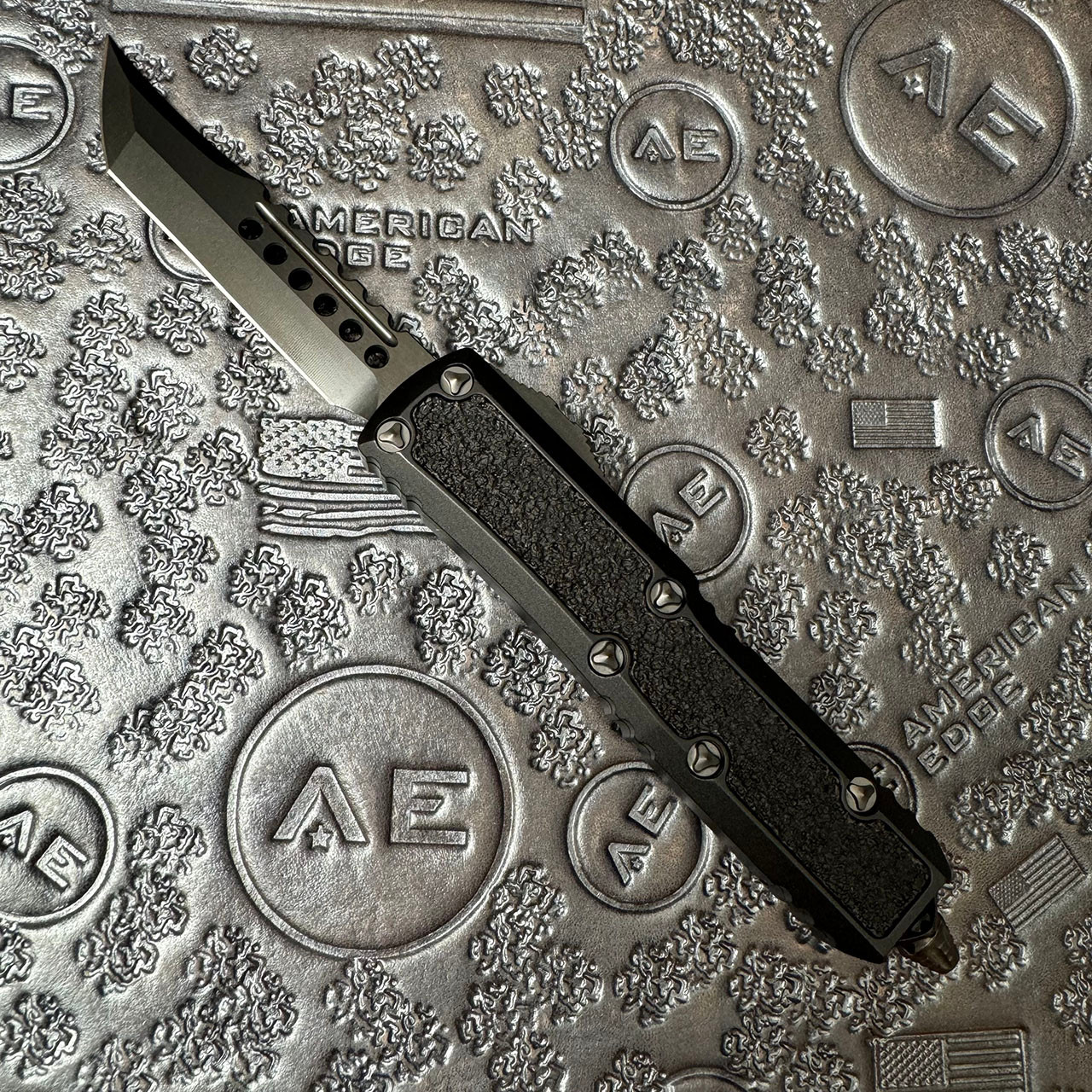 Microtech Daytona Hellhound Shadow Grip Inlay DLC Standard Blade