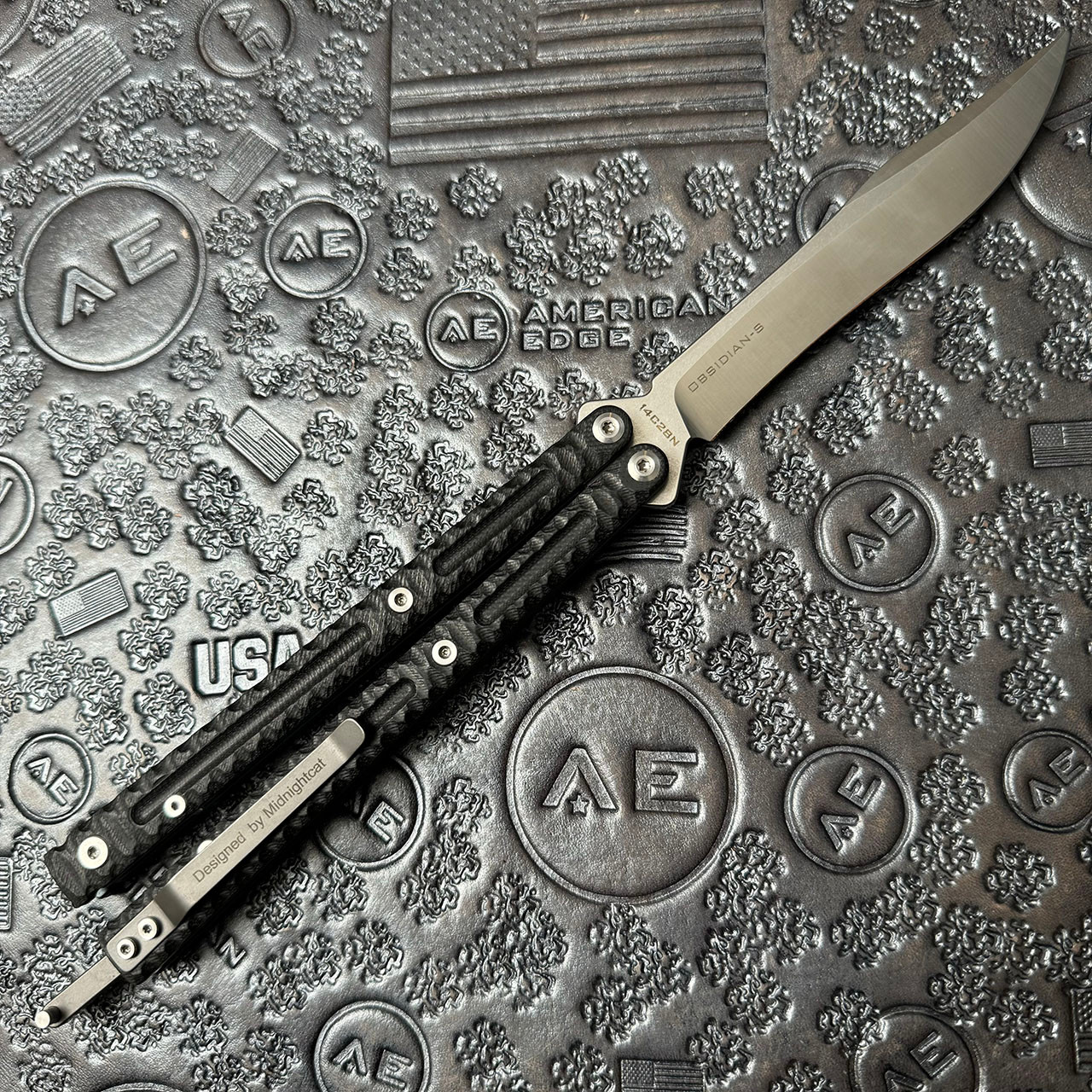 Maxace MidnightCat Obsidian-S Balisong Butterfly Knife Black G10
