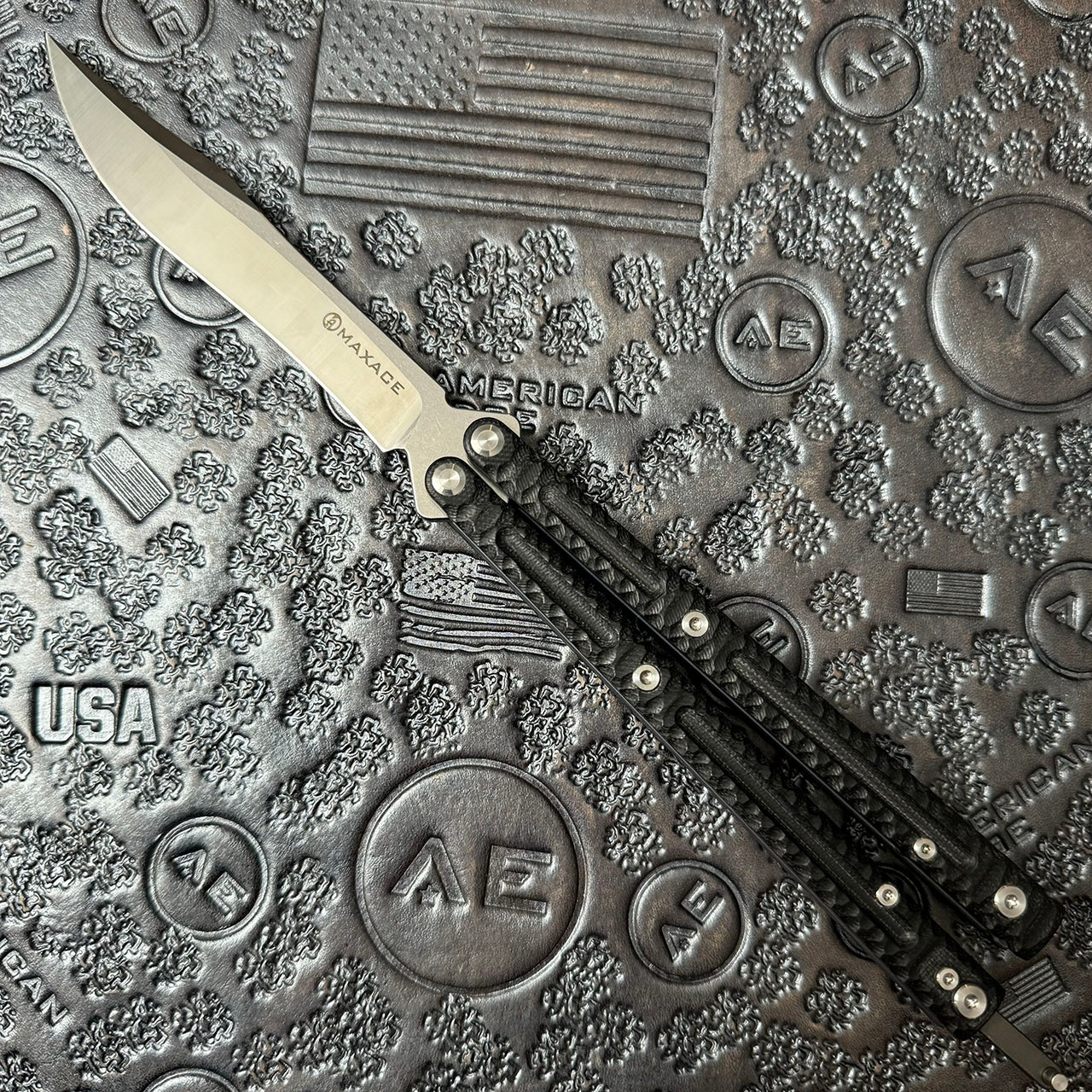 Maxace MidnightCat Obsidian-S Balisong Butterfly Knife Black G10