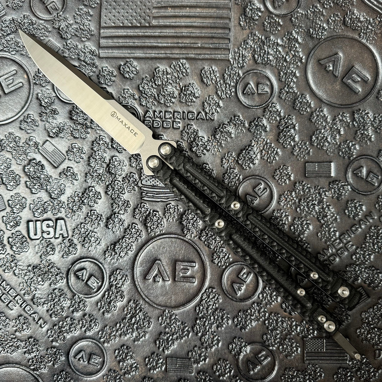 ダーク・マイアズマ　SP Maxace MidnightCat Obsidian-S Balisong Butterfly Knife Black G10