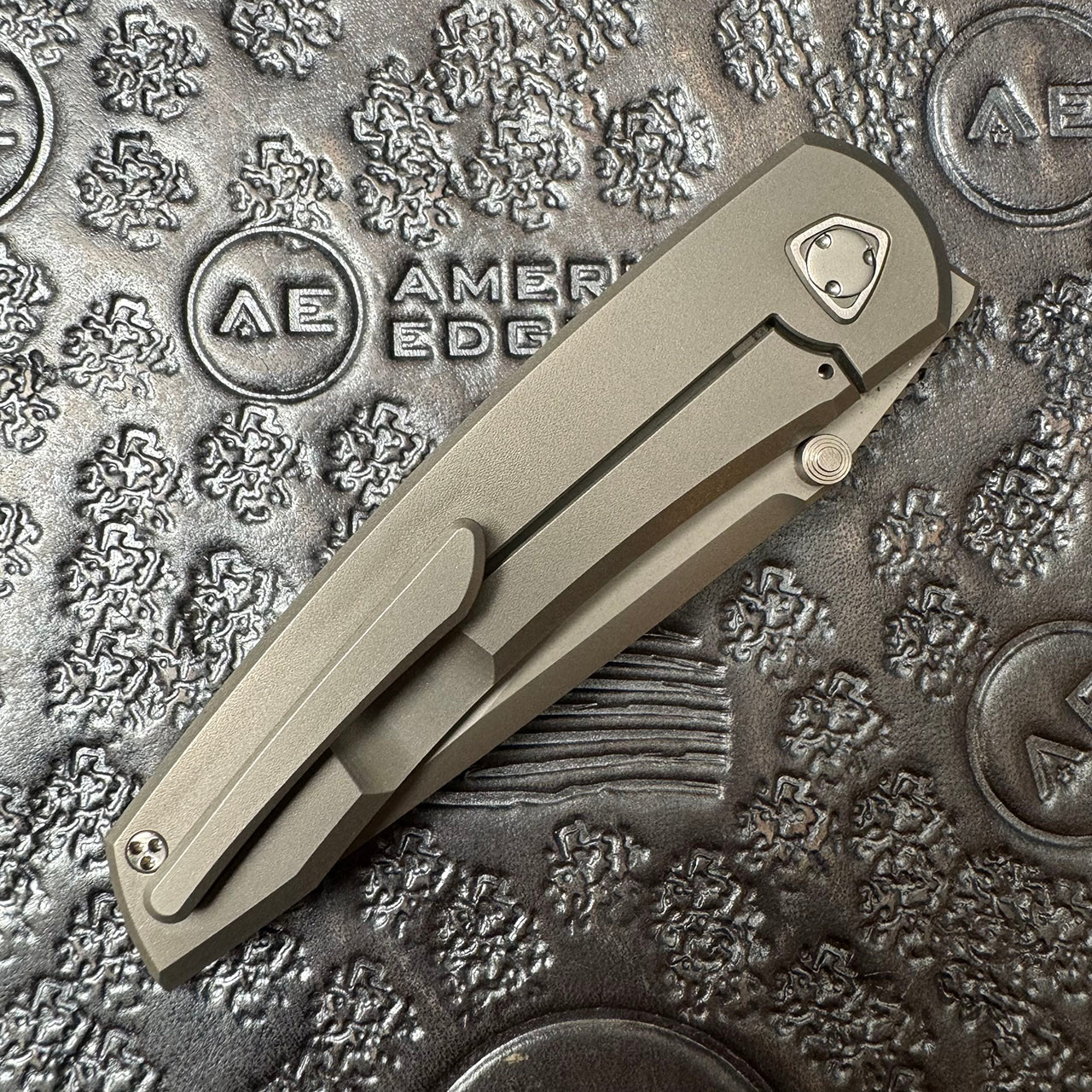 Sharknivco Custom Mini Waka Frame Lock PJ Titanium Handle Blasted