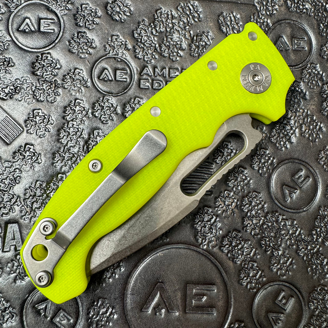 Demko MG AD20S Harpoon Drop Point Shark Lock Day Glow G10 Handle