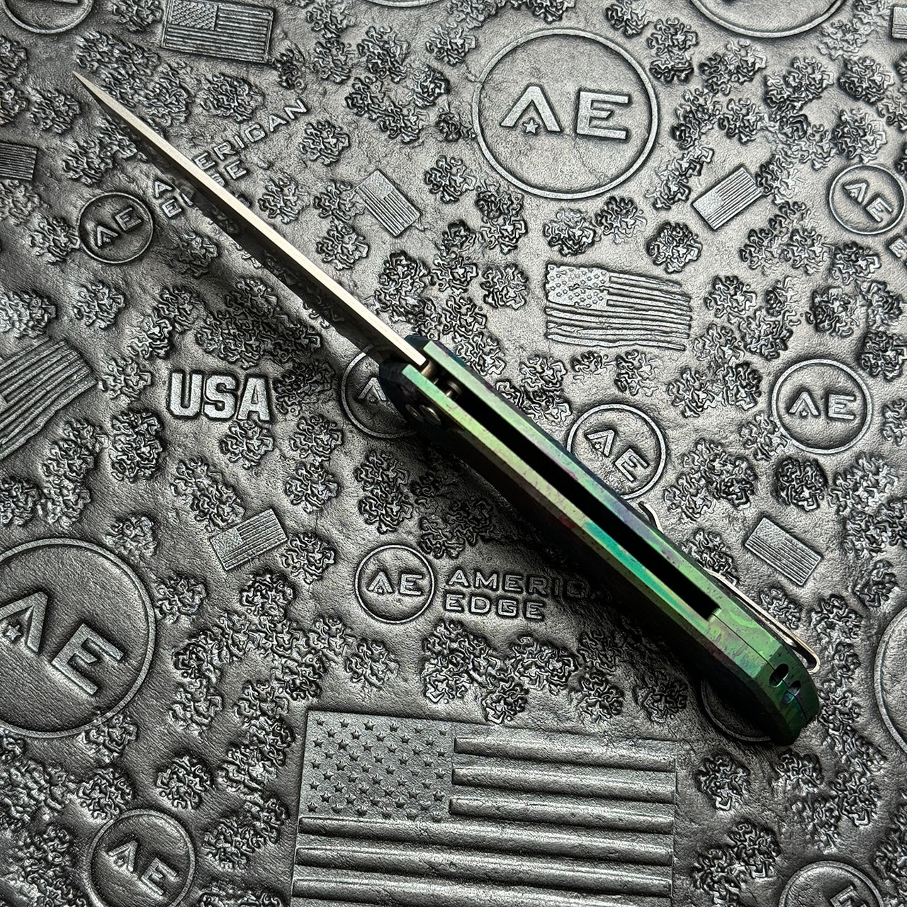 Pro-Tech Mordax Button Lock Flipper Northen Lights Handle