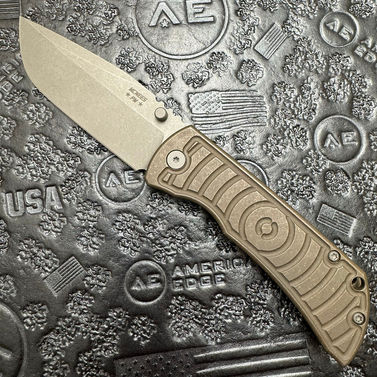 McNees Knives PM MAC 2 3.5 Gen 2 Atomic Bronze Shockwave Titanium