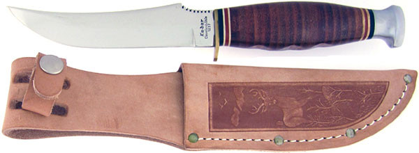 Ka-Bar Upswept Skinner Stacked Leather 1237 | American Edge