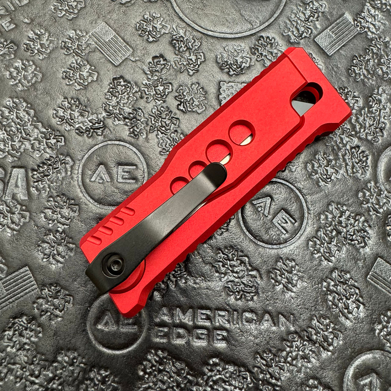 Reate EXO-U Utility Gravity Knife Red Aluminum Speed Hole Handles ...