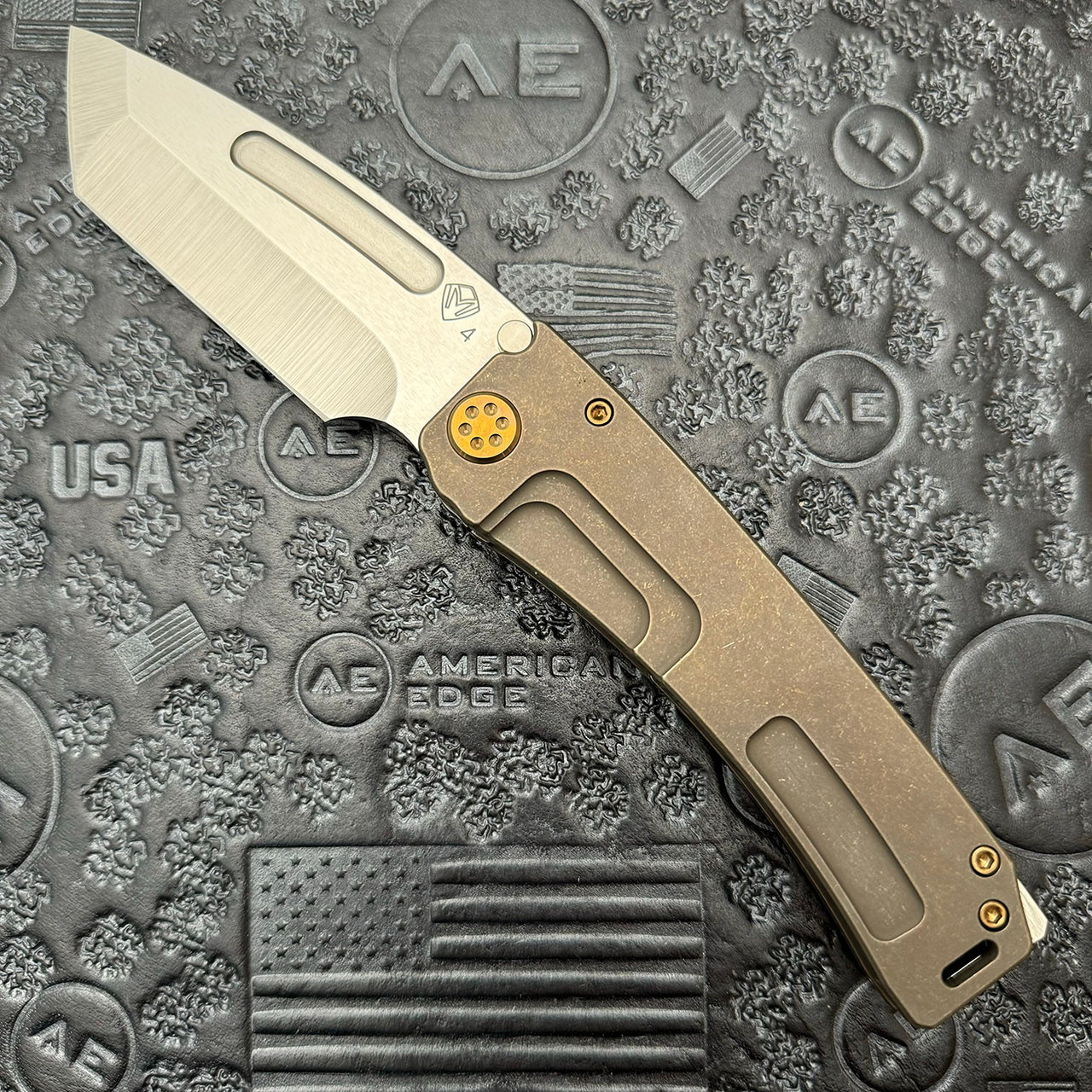 Medford Marauder-H Frame Lock Old School Bronze Titanium Handles