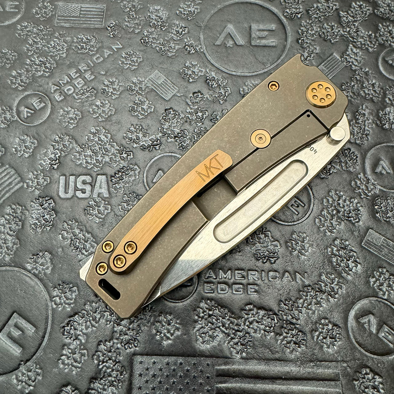 Medford Marauder-H Frame Lock Old School Bronze Titanium Handles