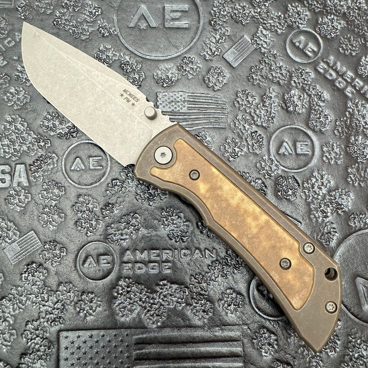 McNees Knives PM MAC 2 3.5 Gen 2 Atomic Bronze Titanium Handles w