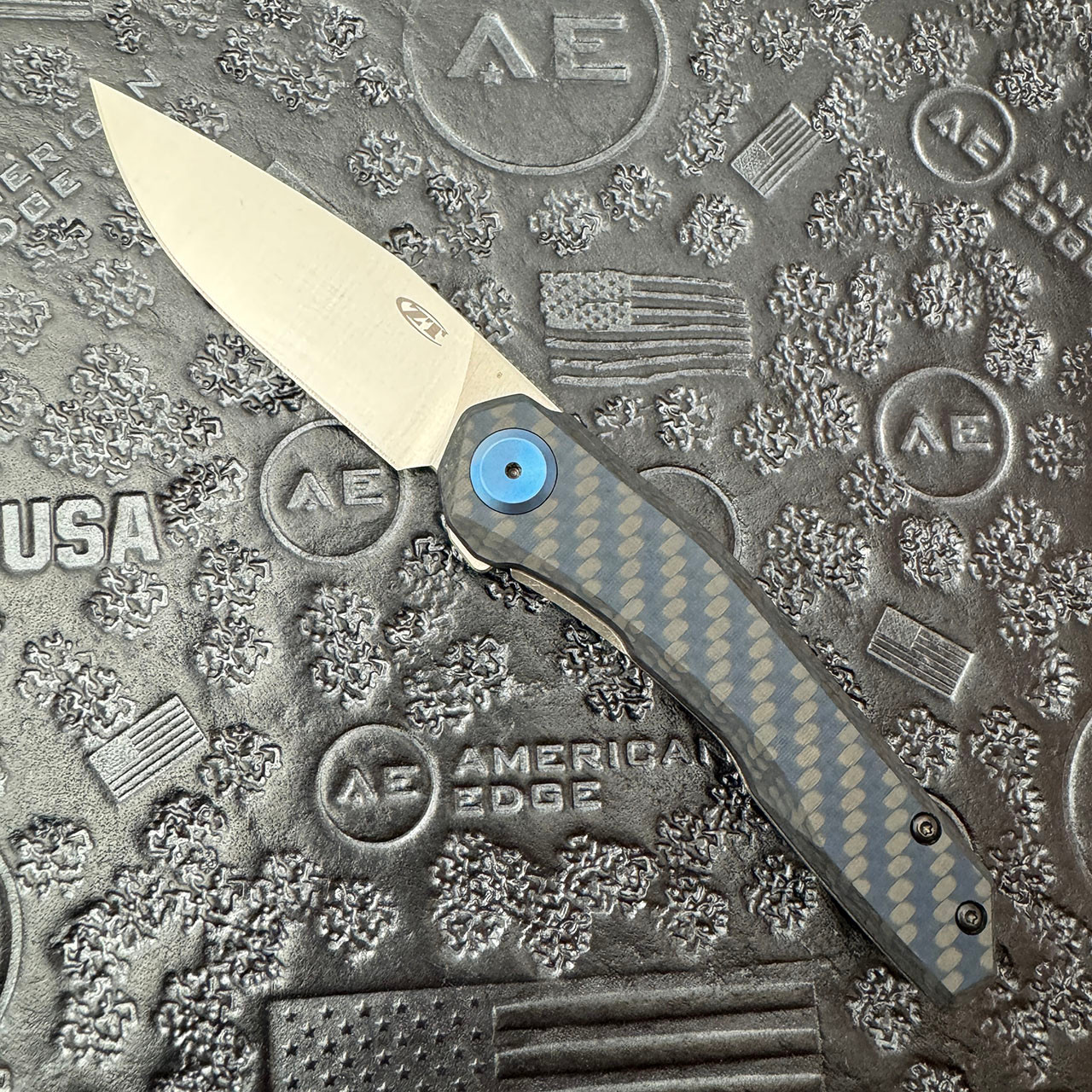 Zero Tolerance 0545 Frame Lock Flipper Blue Carbon/Fiber Titanium