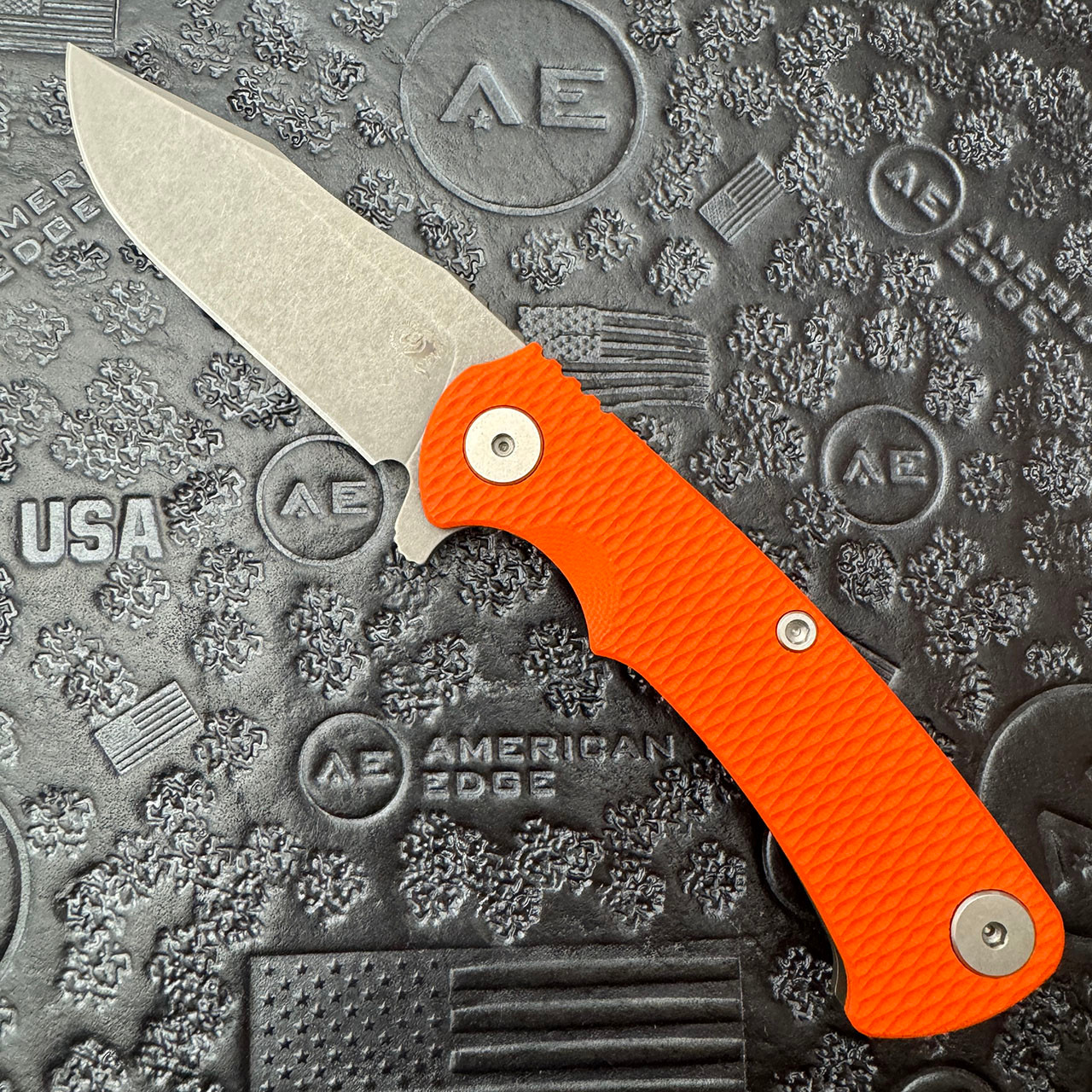 Hinderer Knives Project X Tri-Way Orange G10 Battle Bronze