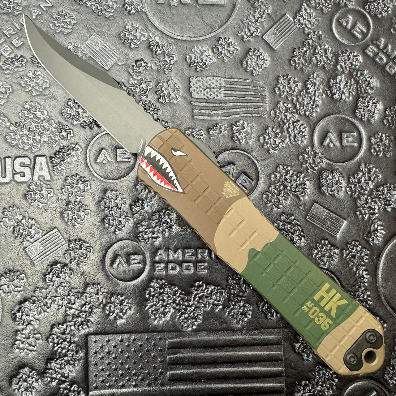 Heretic Knives Manticore E Bowie A-10 Motif Grenade Grip Handle