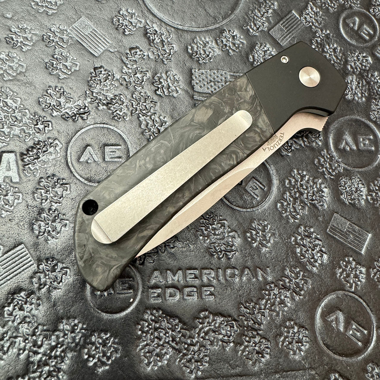 Pro-Tech Terzuola ATCF Auto Black Handle w/ Dark Matter Fat Carbon