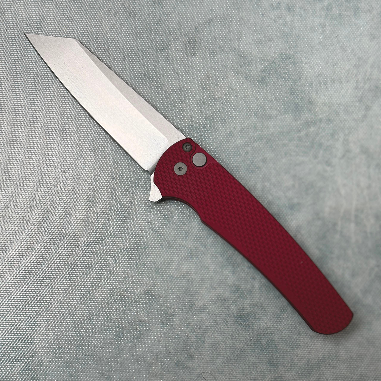 Pro-Tech Malibu Button Lock Flipper Reverse Tanto Red Textured