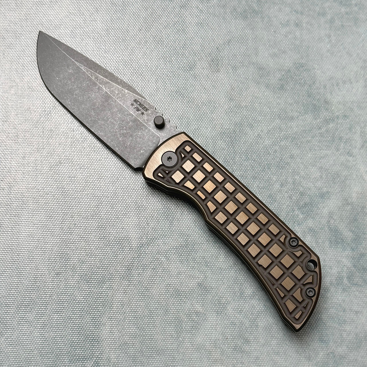 McNees Knives PM MAC 2 3.5 Gen 2 Atomic Double Bronze Frag Two