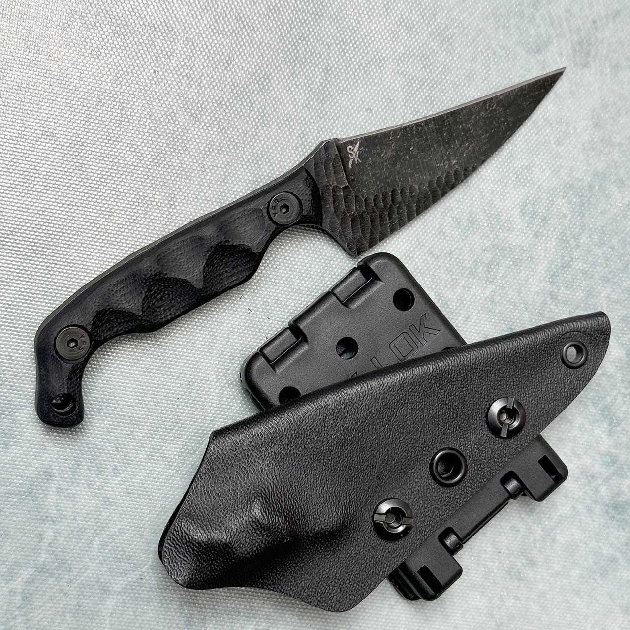 Stroup Knives Mini2 Fixed Blade Black G10 Handle Dark Acidwashed