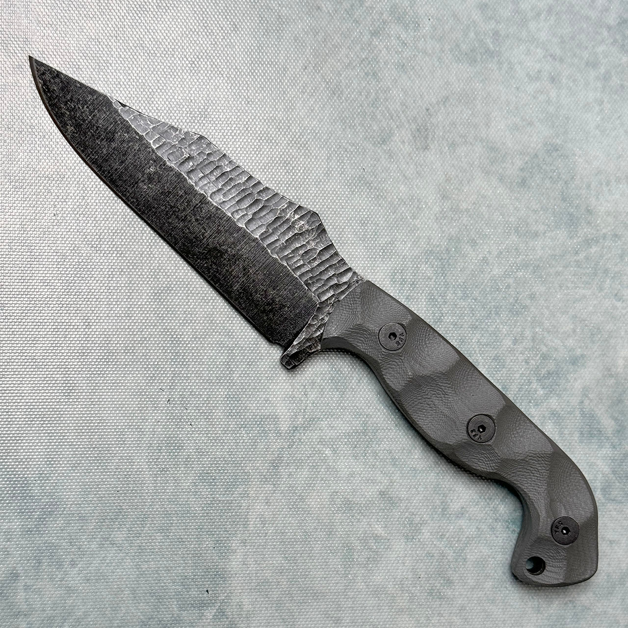 Stroup Knives TU1 Fixed Blade Grey G10 Handle Dark Acidwashed