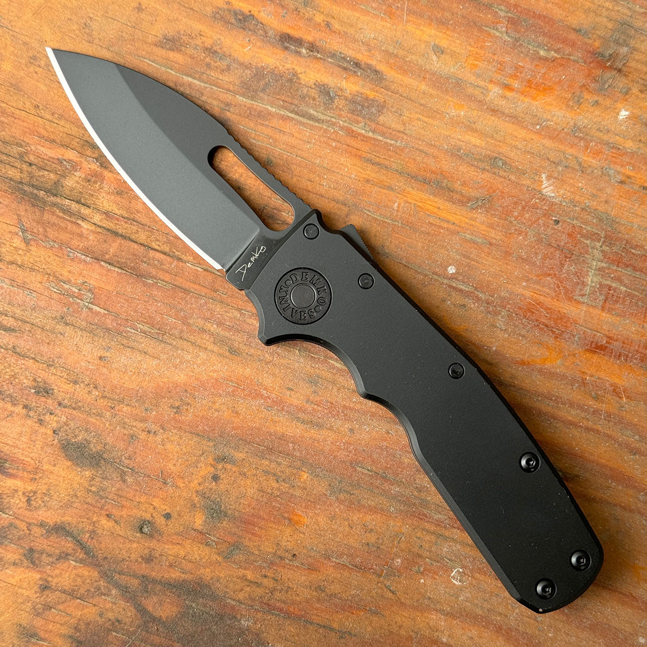 Demko Shark Cub Stealth Shark Lock Black Aluminum Handle DLC