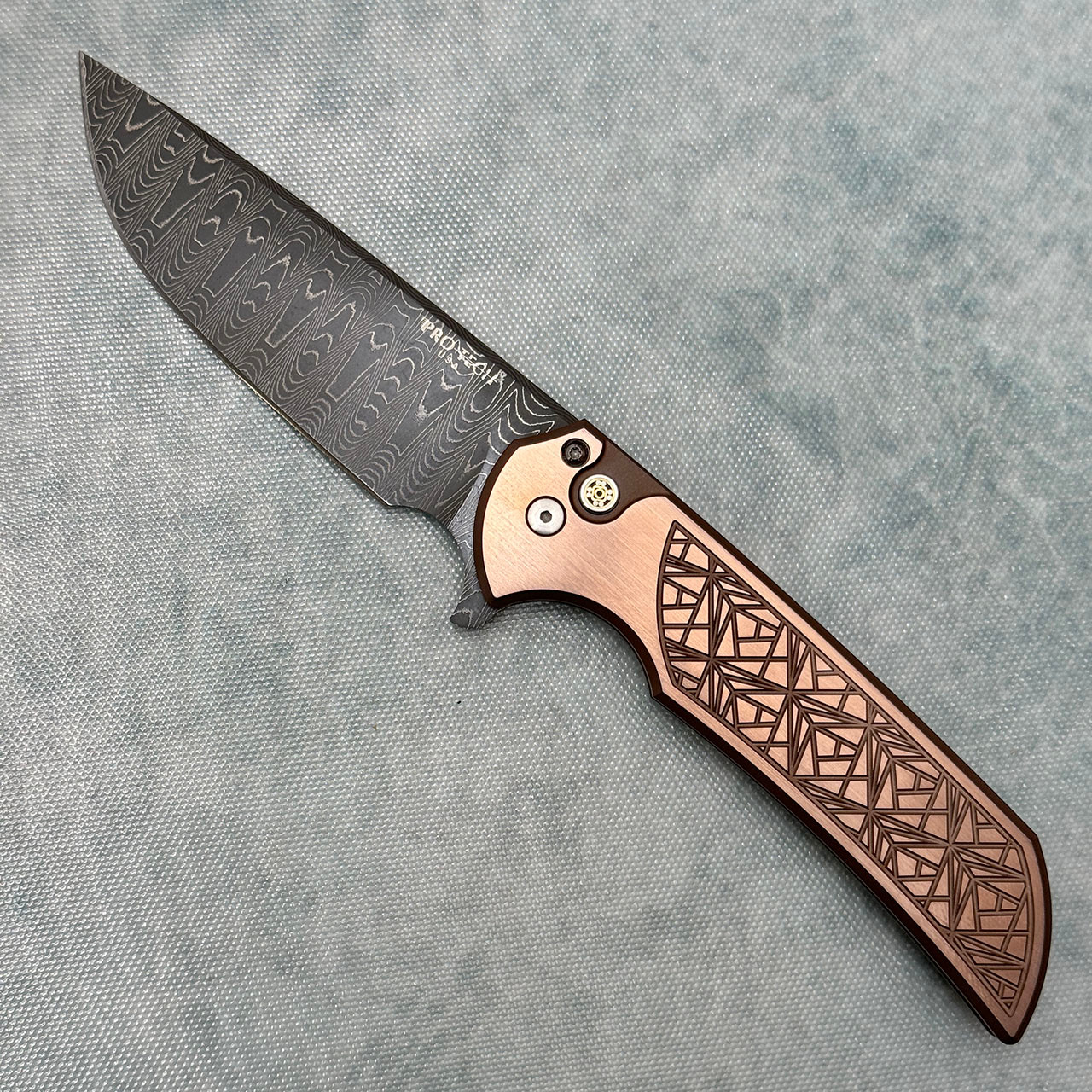 Pro-Tech Mordax Button Lock Flipper Facebook Exclusive Rose Gold