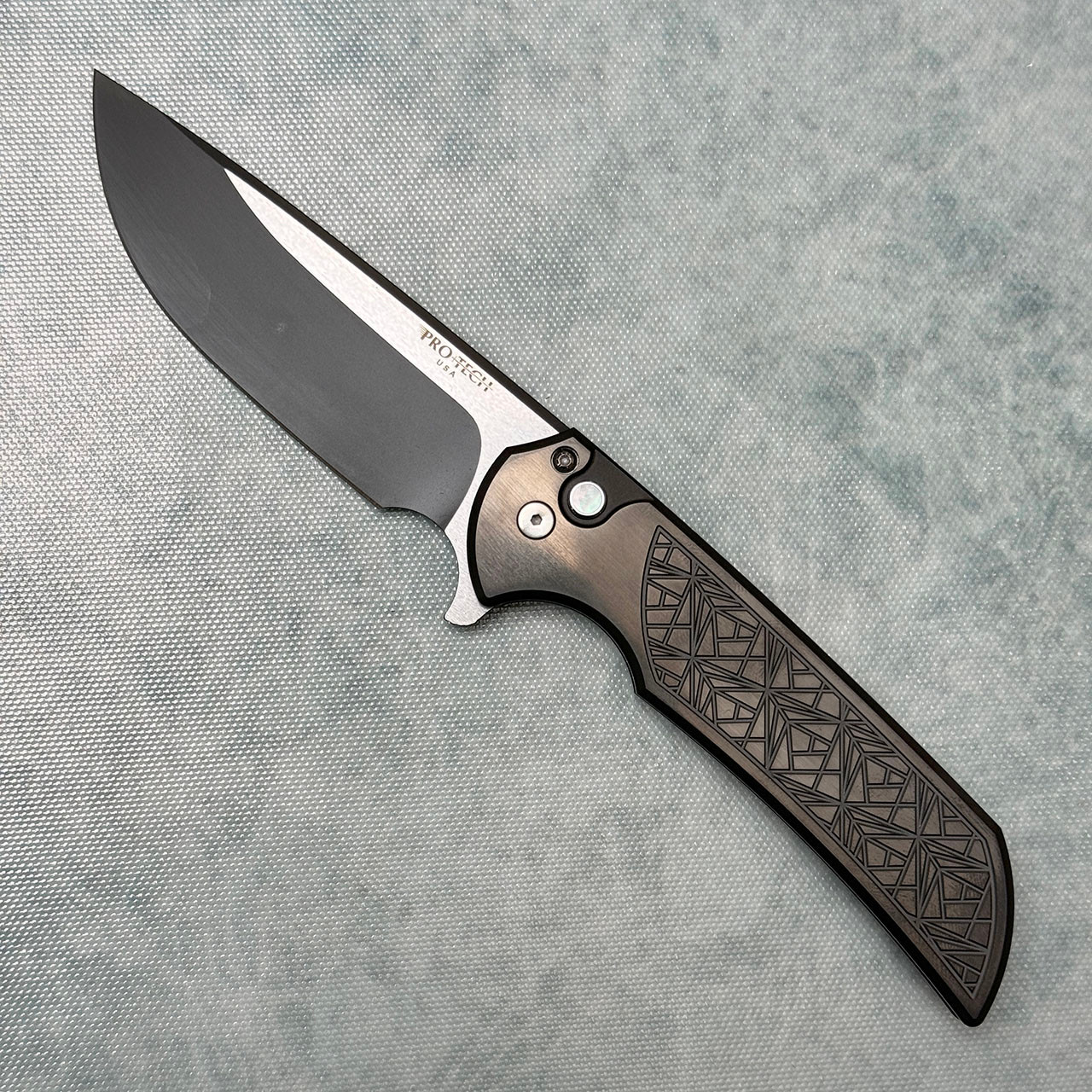 Pro-Tech Mordax Button Lock Flipper Facebook Exclusive Satin DLC
