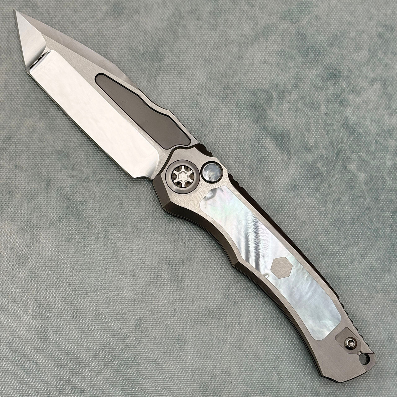 Heretic Knives Custom Wraith V4 Auto Tanto Hefted Titanium Handle