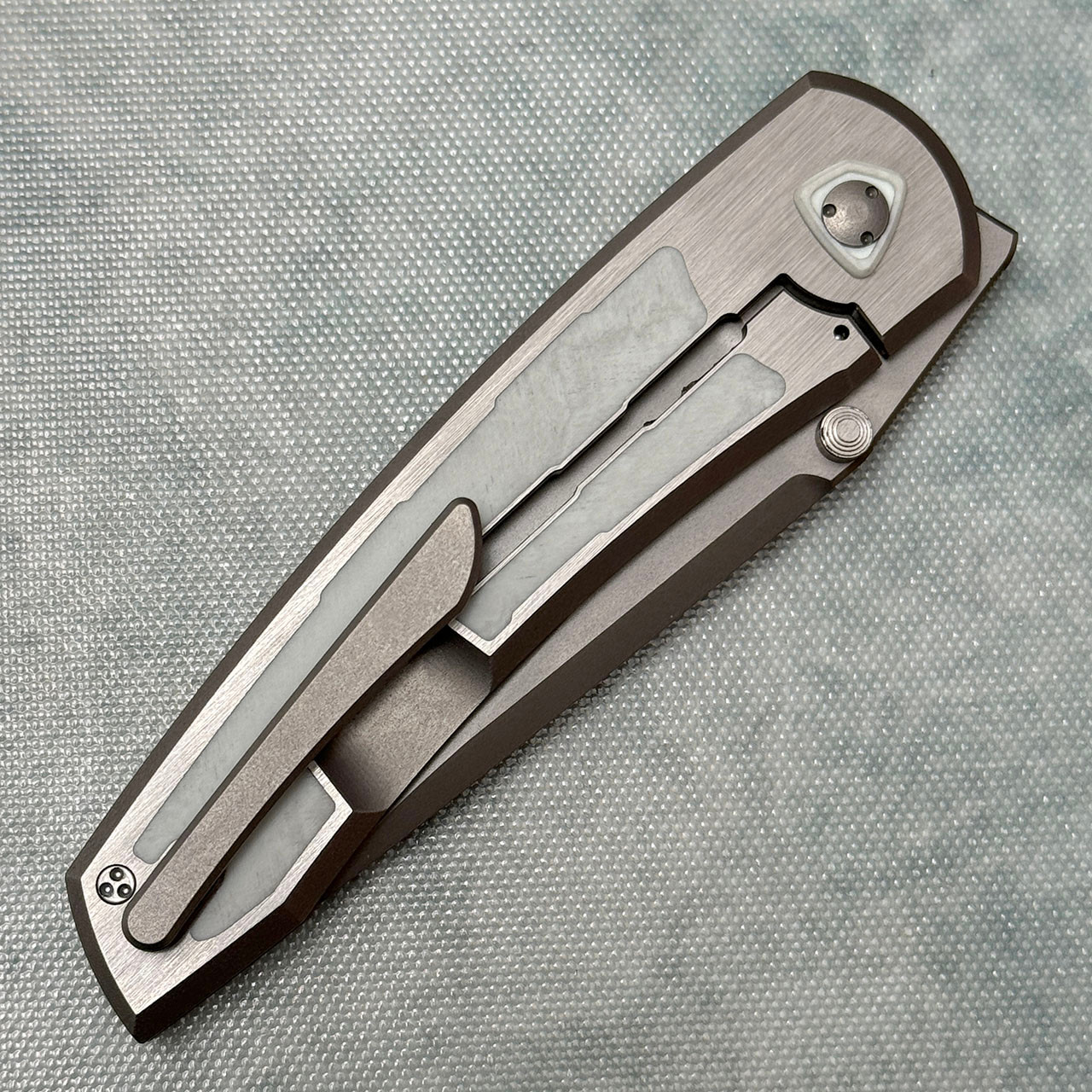 Sharknivco Custom Waka Frame Lock Titanium Handle w/Camoquartz