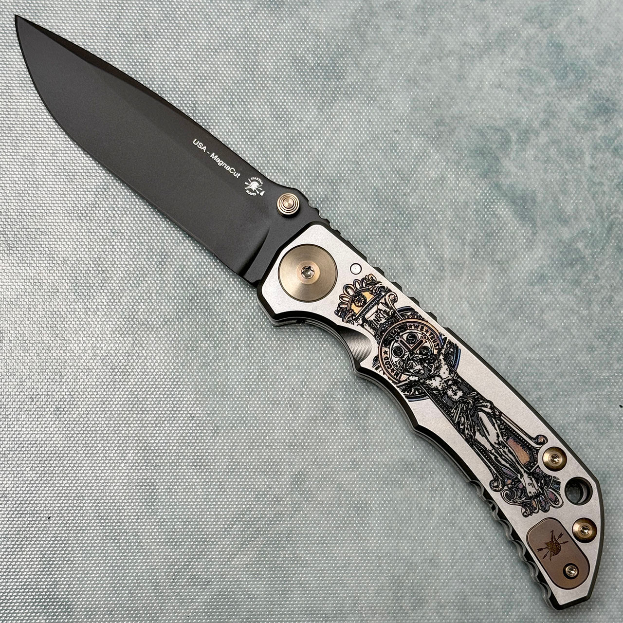 Spartan Blades Harsey Folder SHF 2024 Engraved Crusaform Titanium