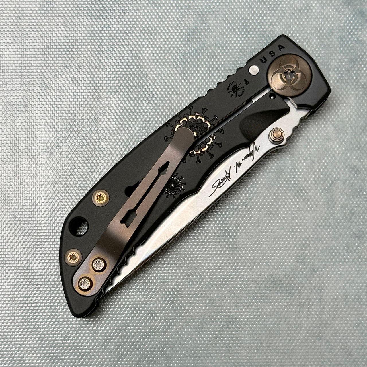 Spartan Blades Harsey Folder SHF 3.25 Custom Plague Doctor PVD