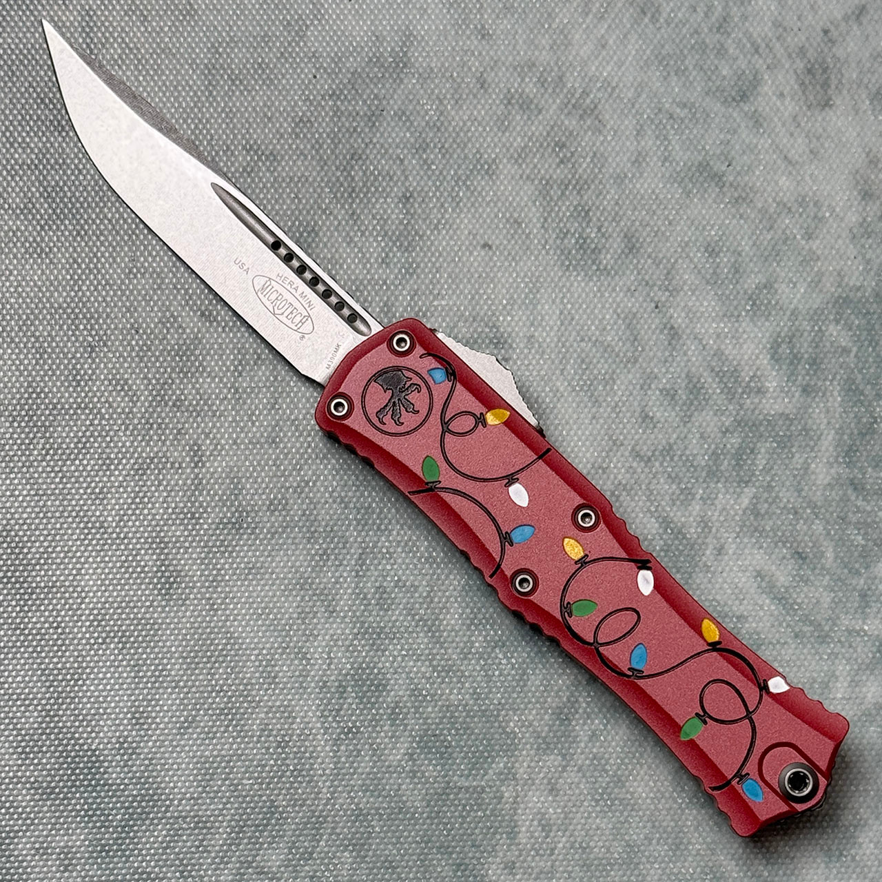 Microtech Hera II Mini S/E Christmas Red Stonewash Standard