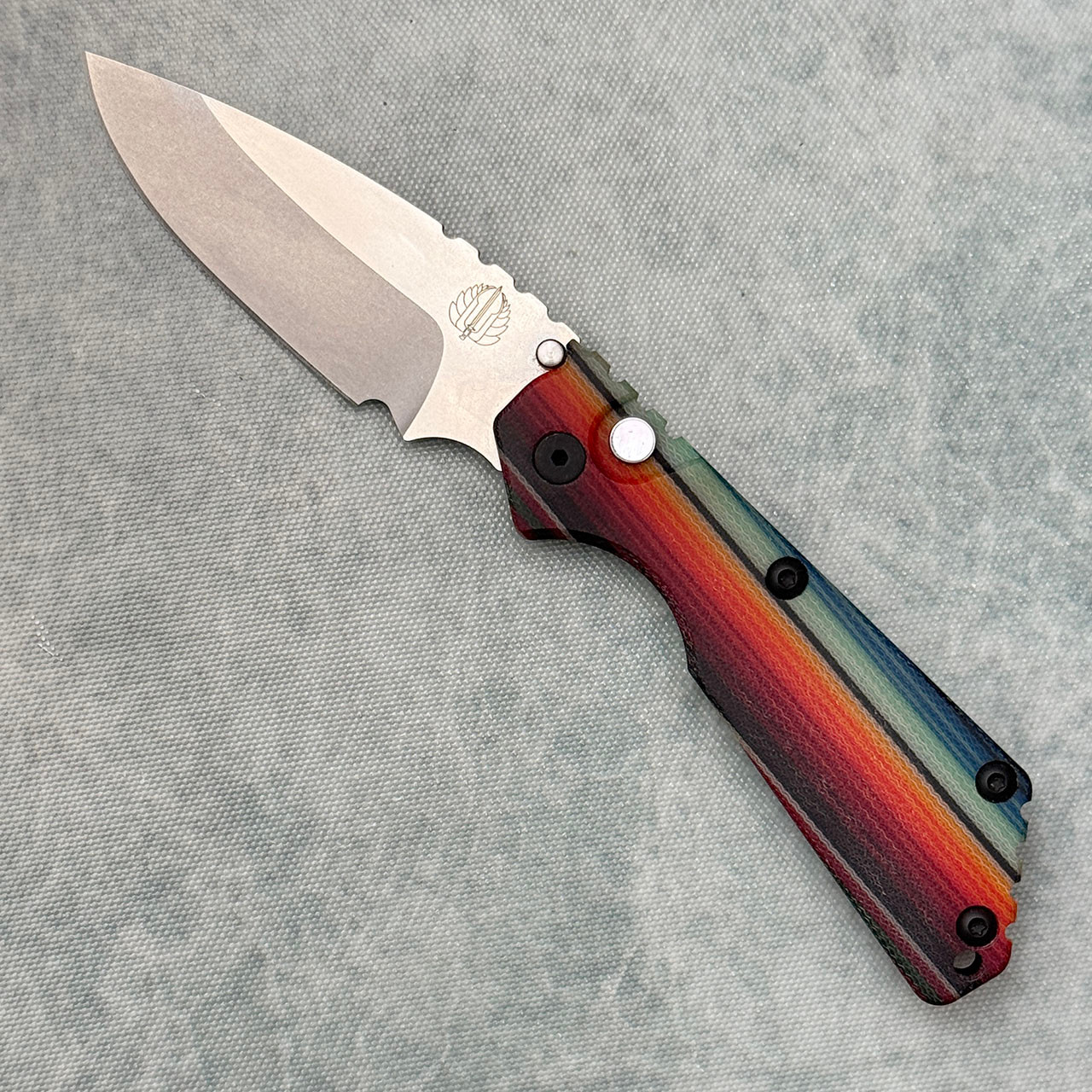 Pro-Tech Strider SnG Auto Mexican Blanket Unique Micarta Top