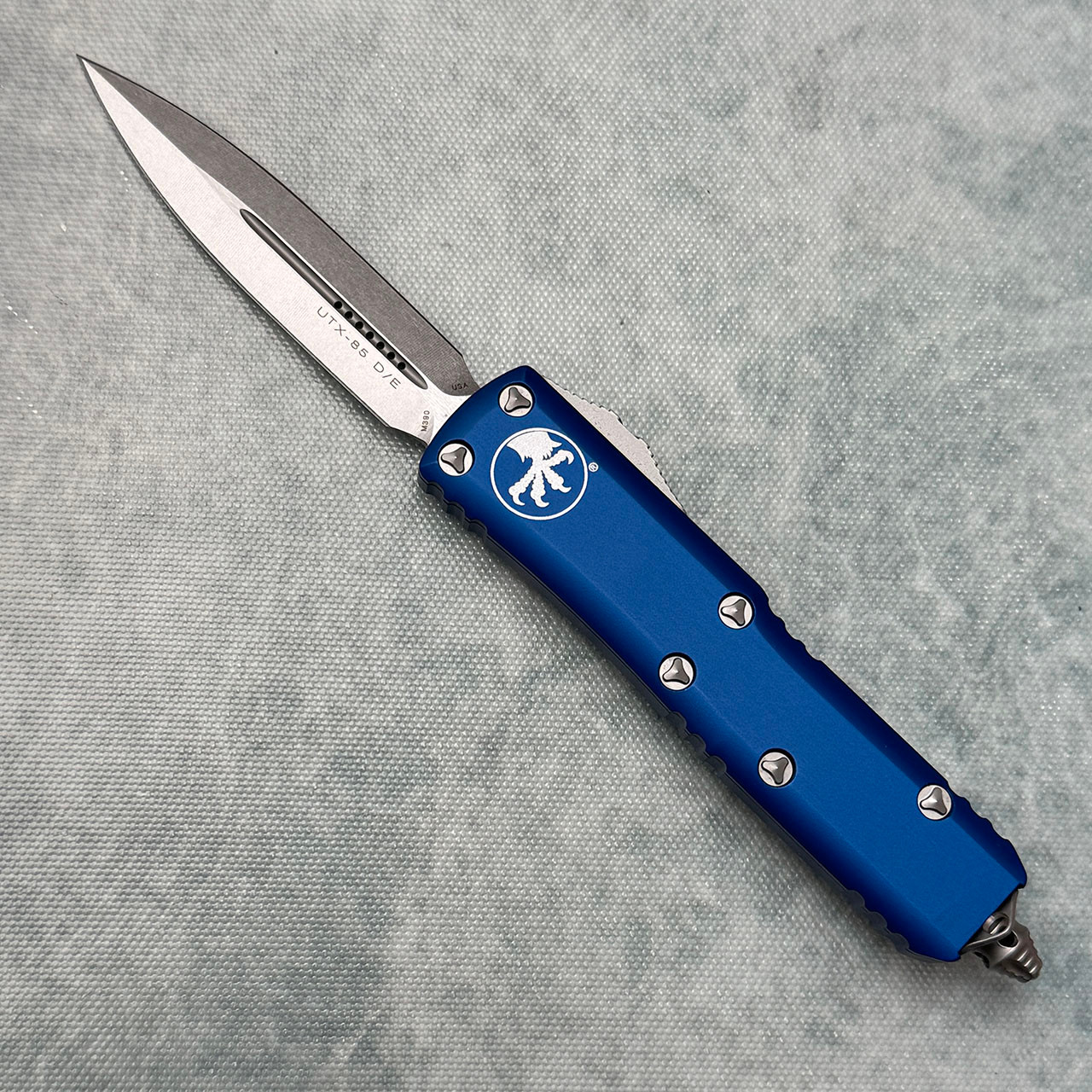Microtech UTX-85 D/E Navy Blue Handle Stonewash Standard Blade 232