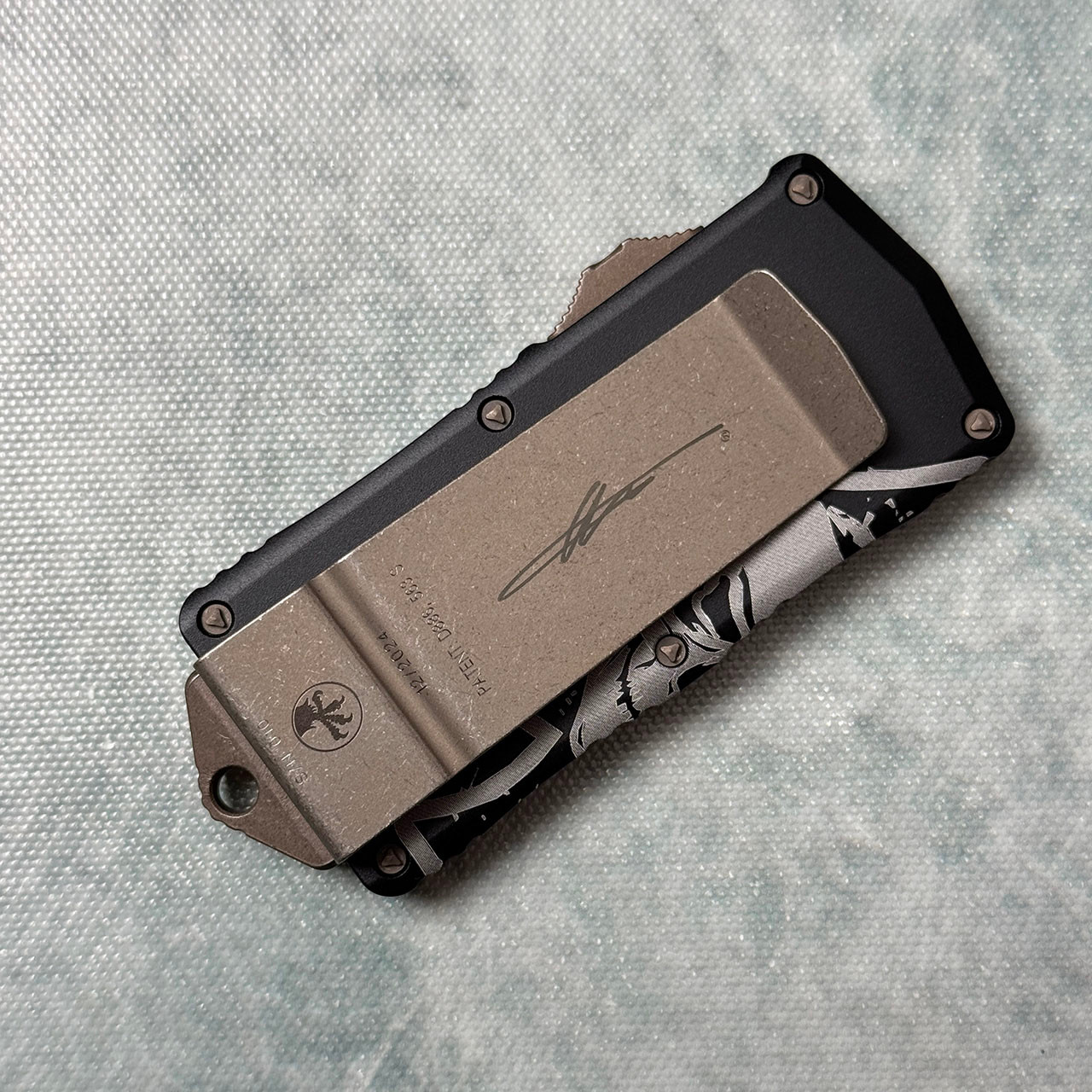 Microtech Exocet T/E Death Card Bronze Apocalyptic Standard Blade