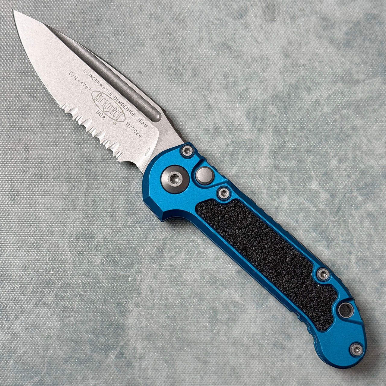 Microtech LUDT S/E Gen III Blue Stonewash Partial Serrated 1135-11BL ...